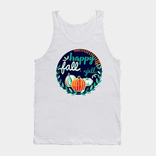 Happy Fall, Y’all - Navy, Teal, Orange - Transparent Tank Top